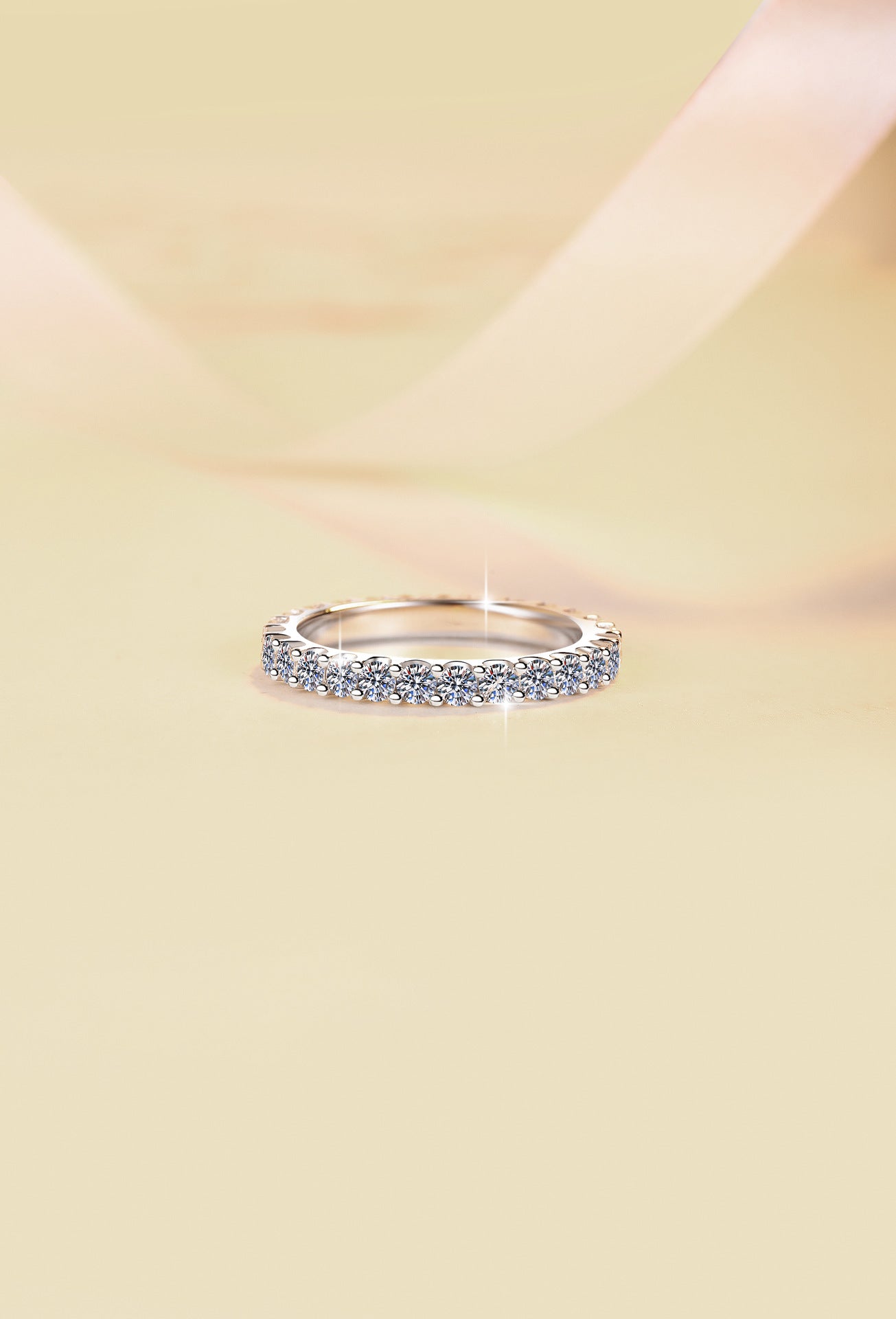 S925 Sterling Silver Full Band Row Moissanite fashion jewelry Ring-581(35%)