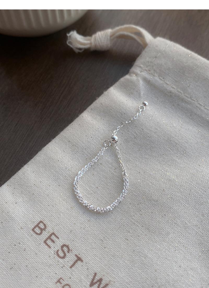 S925 Sterling Silver Sparkling Plain Band Stackable Ring for Women - 504(45%)