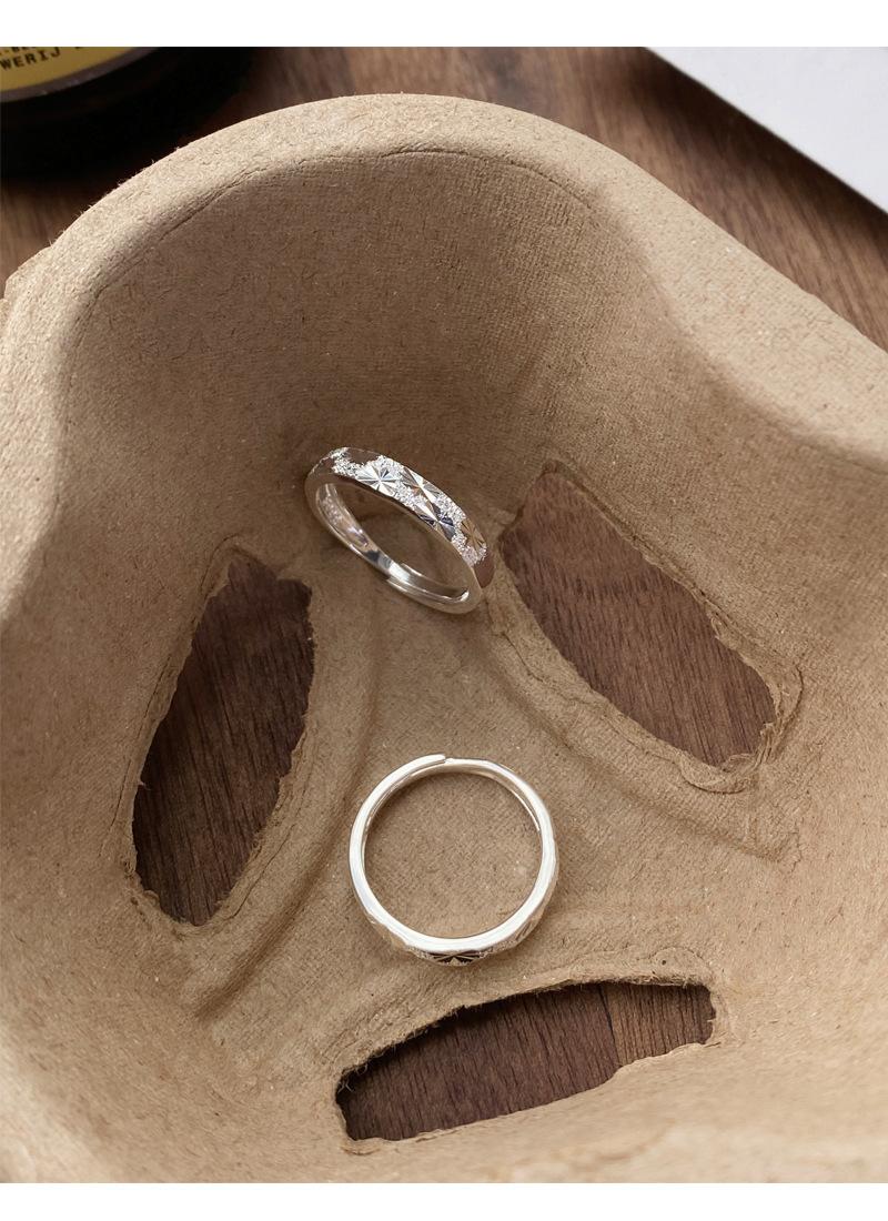 S925 Sterling Silver Gypsophila Couple Ring-634 weddingring(45%)