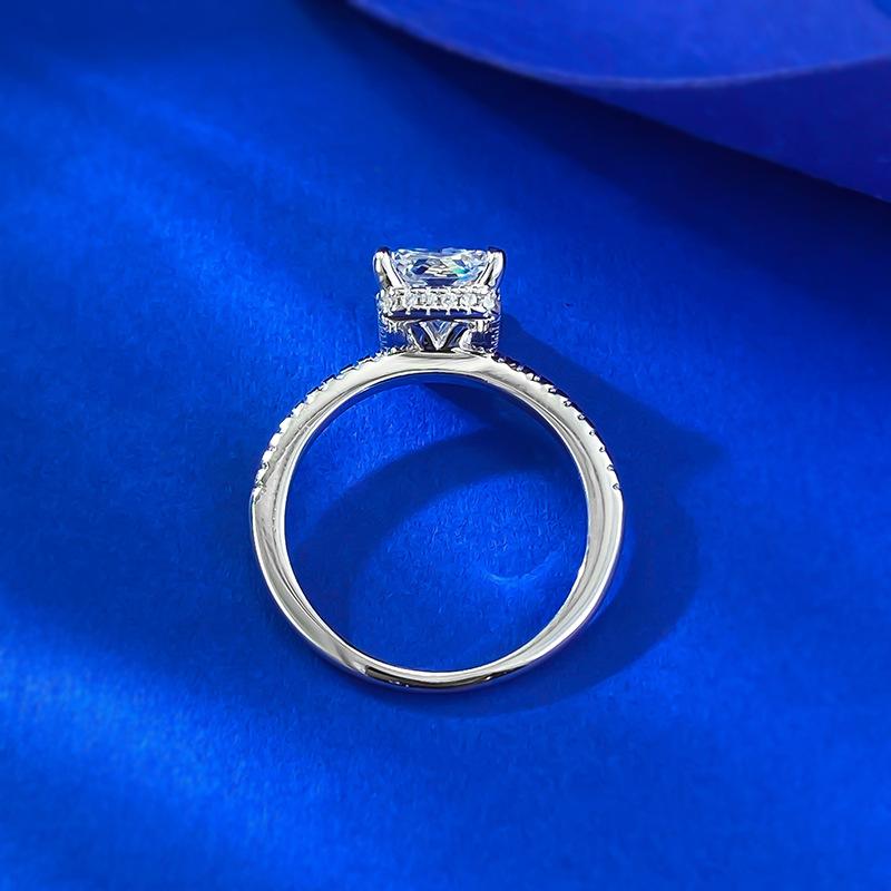 S925 Sterling Silver Rectangular 7*9mm 6A Cubic Zirconia Ring-443(25%)