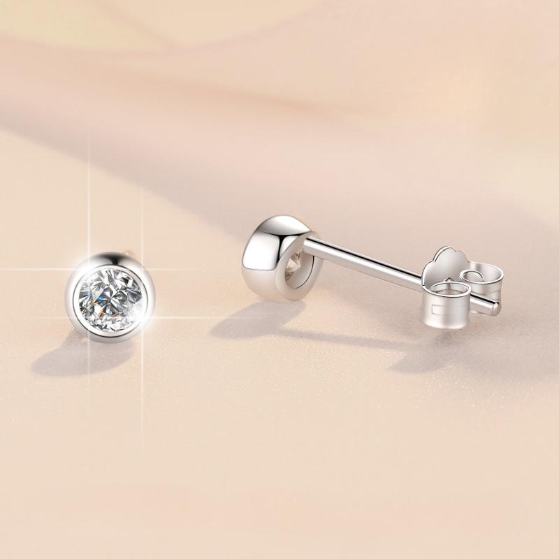 S925 Sterling Silver Bubble Stud Earrings  Synthetic Moissanite Stud Earrings Daily Life Earrings(35%)-640