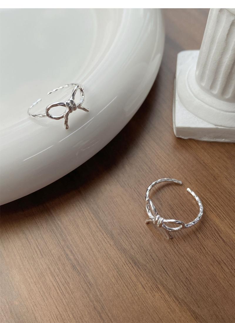 S925 Sterling Silver Bowknot Open Tail Ring Joint Ring for Women -514(45%)