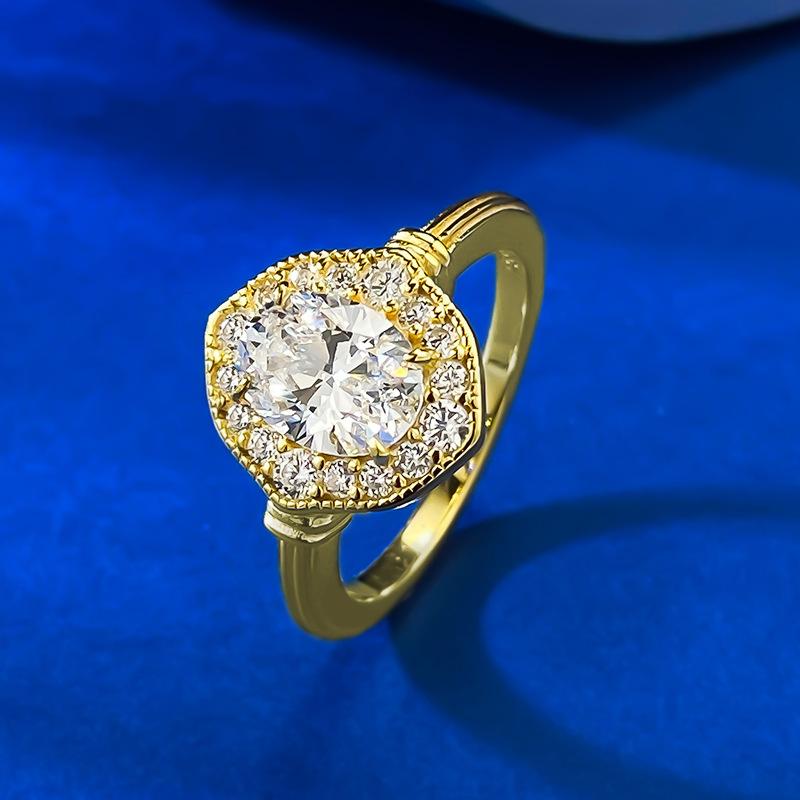 S925 Sterling Silver Oval Pigeon Egg 6*8mm 6A Cubic Zirconia Ring-420(25%)