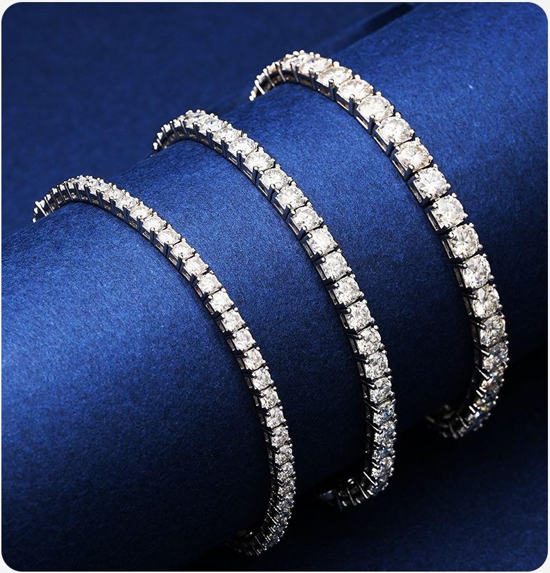 S925 Sterling Silver Synthetic Moissanite Tennis Bracelet-302(1%)