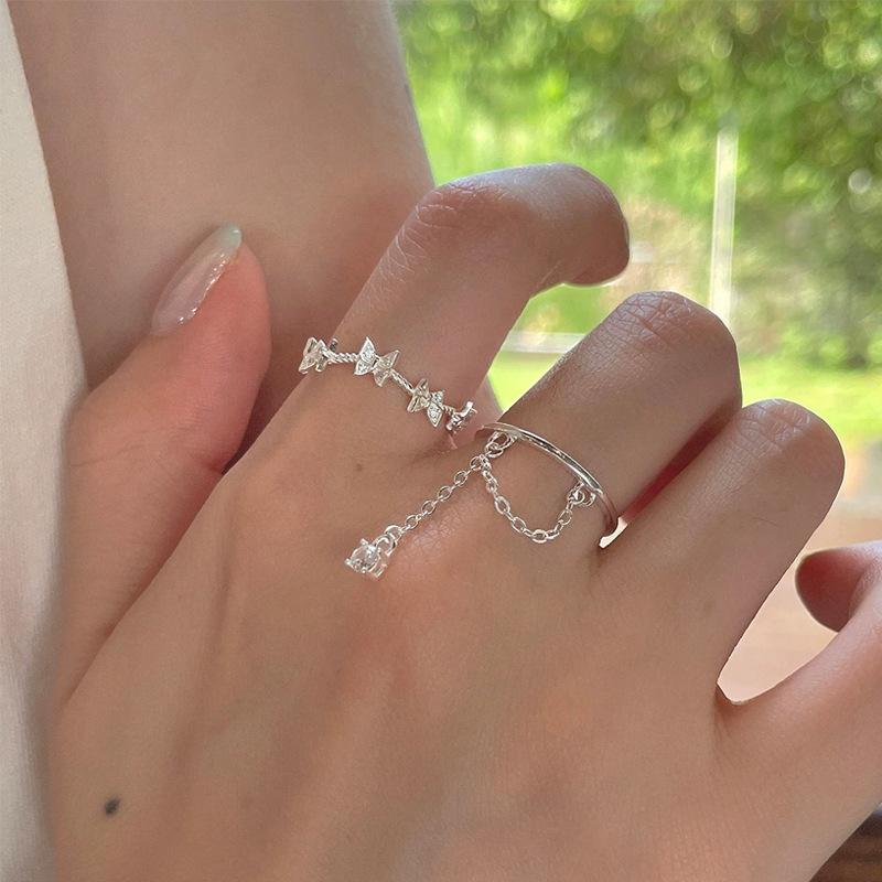 S925 Sterling Silver Three-Dimensional Butterfly Ring Women - 492(45%)