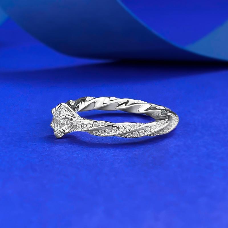 S925 Sterling Silver Six-claw Cut Ring  5mm 6A Cubic Zirconia Ring(35%)