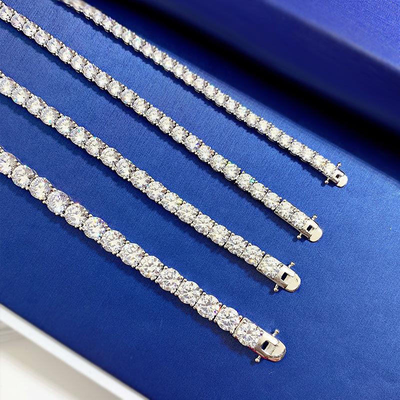 S925 Sterling Silver Full Oval Stones Tennis Bracelet 8A Cubic Zirconia Bracelet(15%)