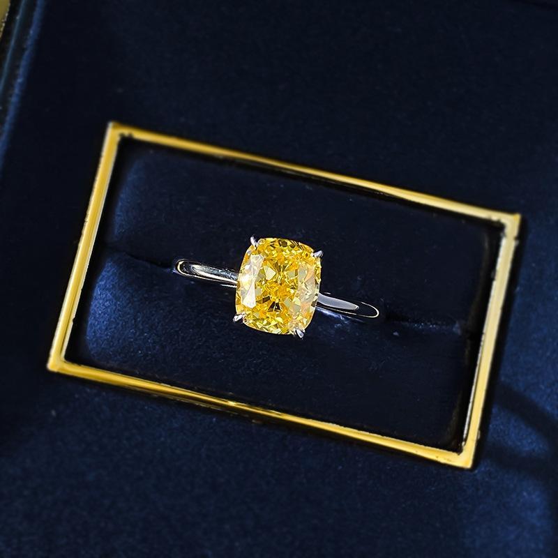 S925 Sterling Silver Cushion Cut Square Ring 6A Cubic Zirconia Ring 1.25Carat-296(35%)