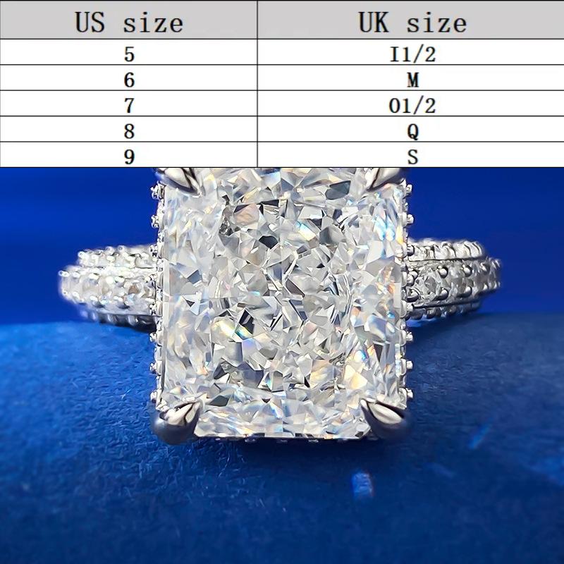 S925 Sterling Silver Ice Flower Cut High Carbon Ring 10*12 8A Cubic Zirconia Ring fashion jewelry accessory woman girl promise ring-227(35%)