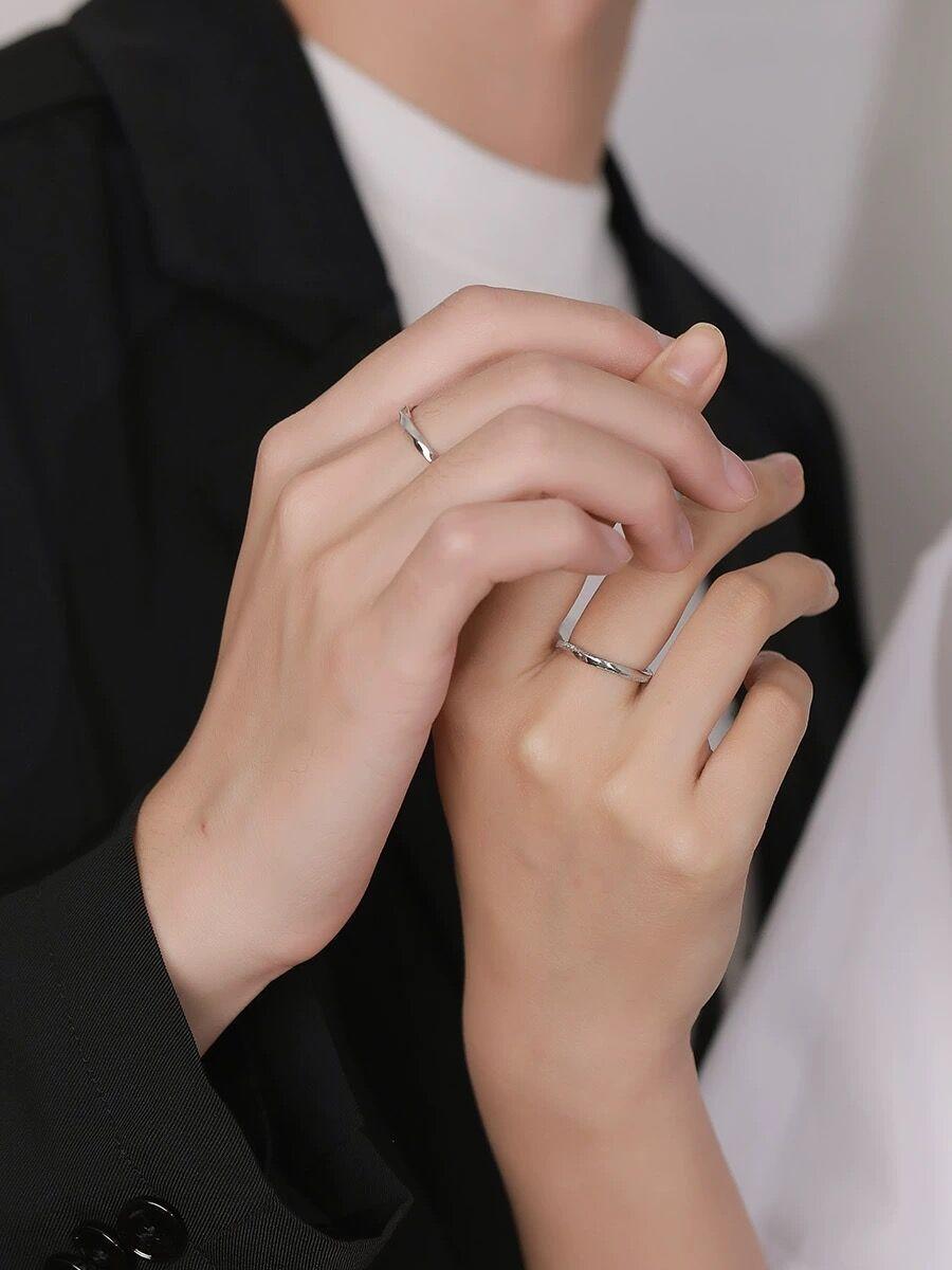 S925 Sterling Silver Mobius Ring Couple Plain Pair Ring -539 weddingring(45%)