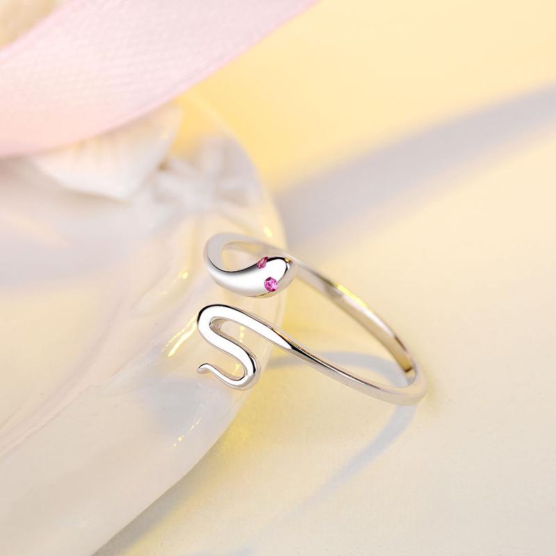 S925 Sterling Silver Ring Snake Shape Open Couple Ring-499(45%)