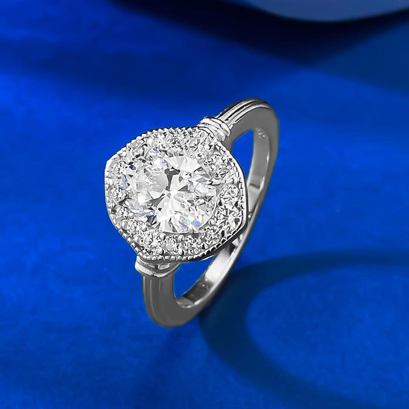 S925 Sterling Silver Oval Pigeon Egg 6*8mm 6A Cubic Zirconia Ring-420(25%)