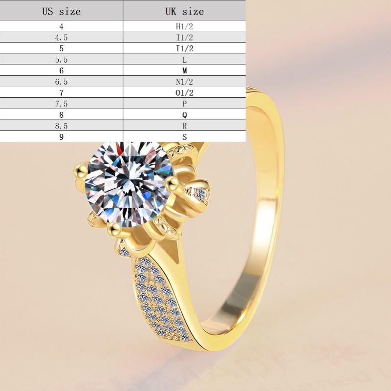 S925 Sterling Silver Rose Fountain Shaped Ring Synthetic Moissanite Ring 1Carat-273(35%)