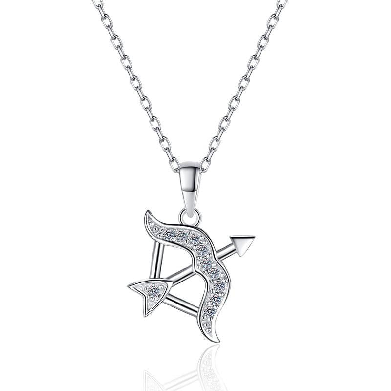 58. S925 Sterling Silver Twelve Constellations Necklace Synthetic Moissanite