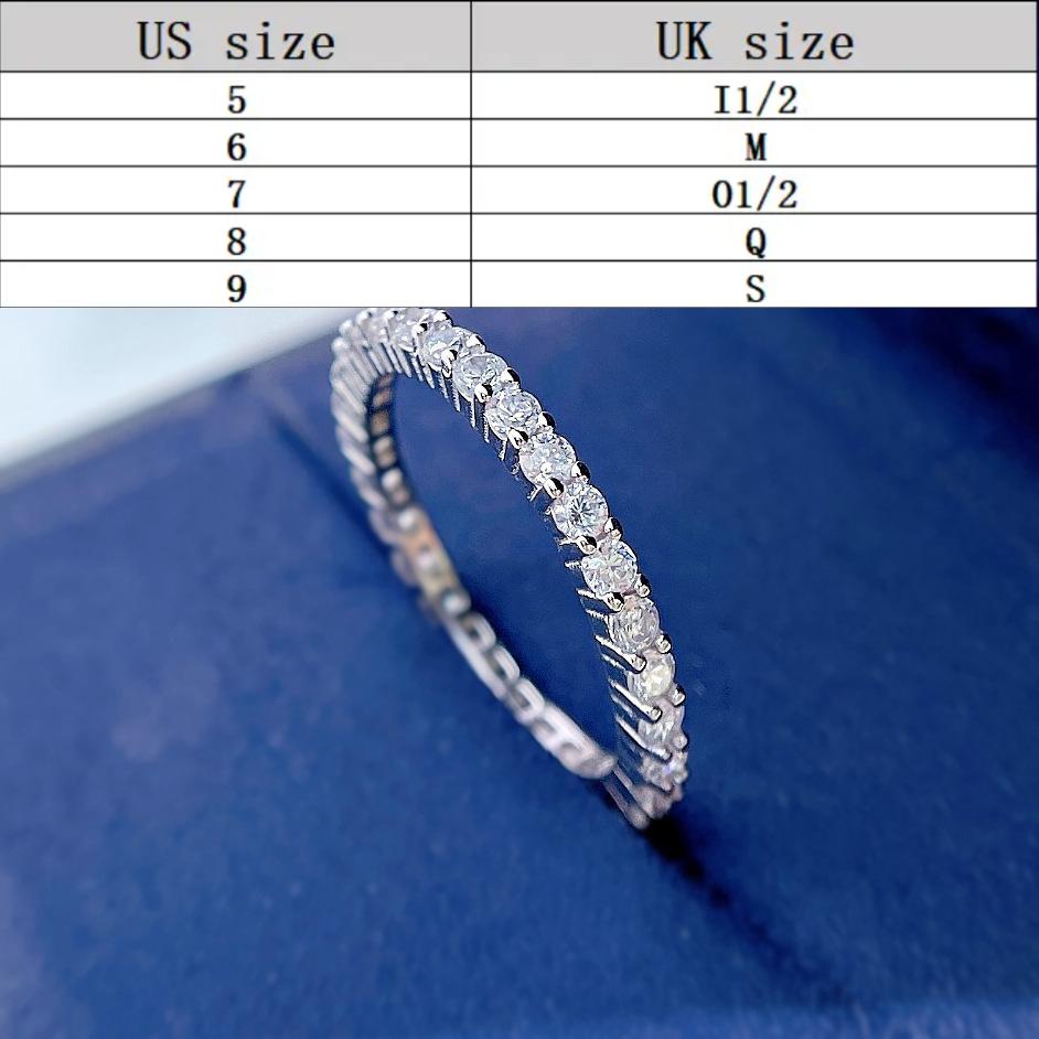 S925 Sterling Silver Color Fine Row Band Ring 6A Cubic Zirconia Ring fashion jewelry accessory woman girl promise ring-129(35%)