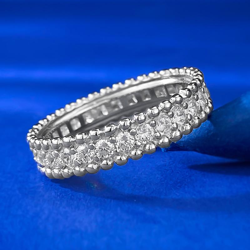 S925 Sterling Silver Single Row Starry Band Ring 6A Cubic Zirconia Ring-185(35%)