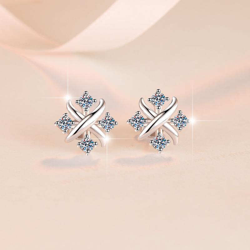 925 Sterling Silver Little Windmill Earrings Synthetic Moissanite Earrings Daily Life Earrings(35%)-618