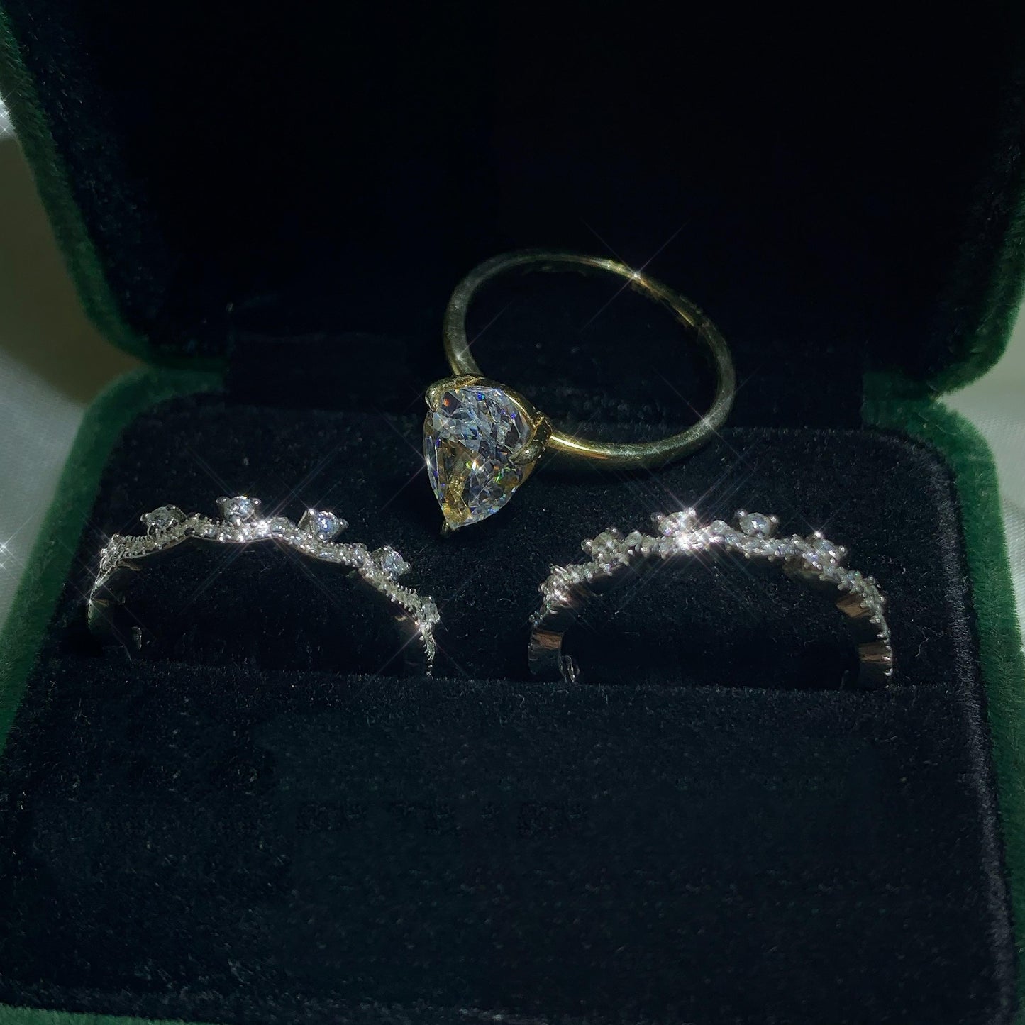 S925 Sterling Silver Pear Ice Flower Cut Water Drop Ring 7*11 8A Cubic Zirconia Ring fashion jewelry accessory woman girl promise ring-217(35%)