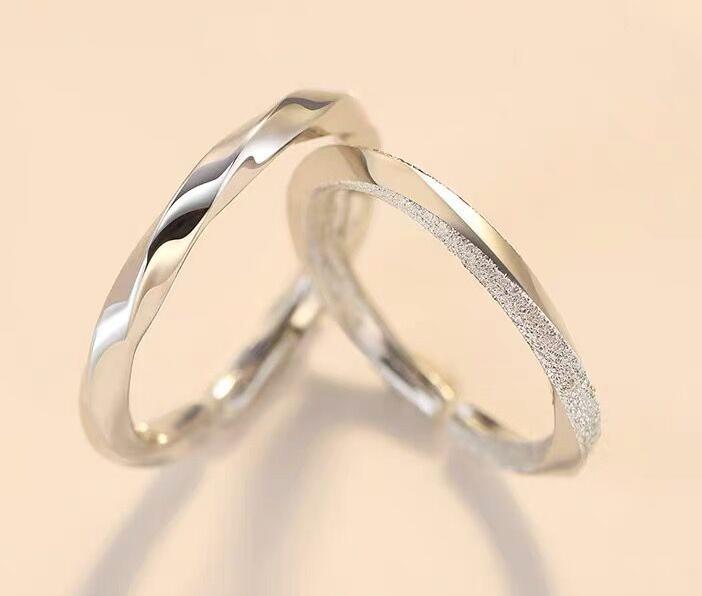 S925 Sterling Silver Mobius Ring Couple Plain Pair Ring -539 weddingring(45%)